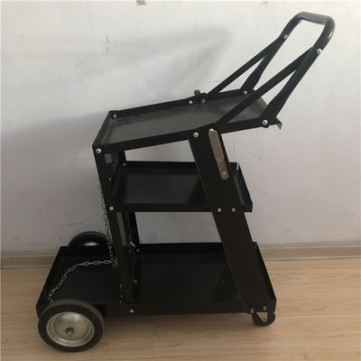 Black Iron 3 Tiers Mig Welder Cart Wózek spawalniczy na kółkach z szufladami do przechowywania zbiorników