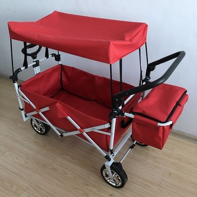 Wózek składany Wagon 8-calowy składany wózek plażowy z baldachimem Tkanina Oxford 600D