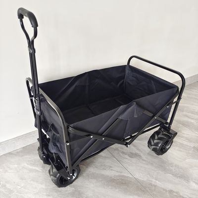 Outdoor Camping Składany wózek Wagon Cztery szerokie koła Stalowa konstrukcja nadwozia