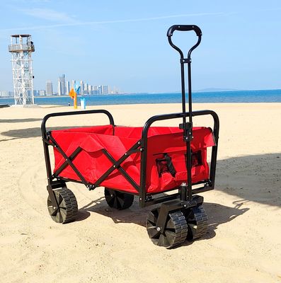 Szerokie koła Praktyczny składany wózek plażowy Spawanie Przemysłowy składany wagon
