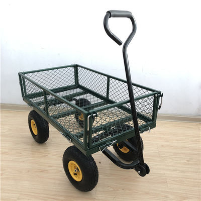 Heavy Duty 50L Garden Mesh Cart Yard Stalowa siatka Wagon Outdoor z 4 kołami