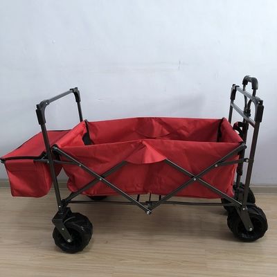 Tkanina PVC Duży składany wagon Utility Przenośny wagon plażowy z osłoną Czerwony