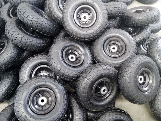 350 4 Szare plastikowe obręcze Pneumatyczne kółka do wózka 10-calowa wymiana koła ręcznego wózka