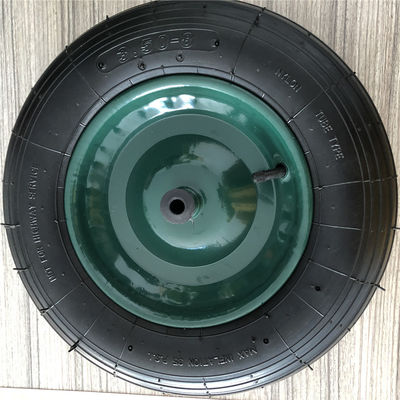 350-8 Green Steel Rim Cart Pneumatyczne koła Gumowy wózek pneumatyczny Opony Taczka