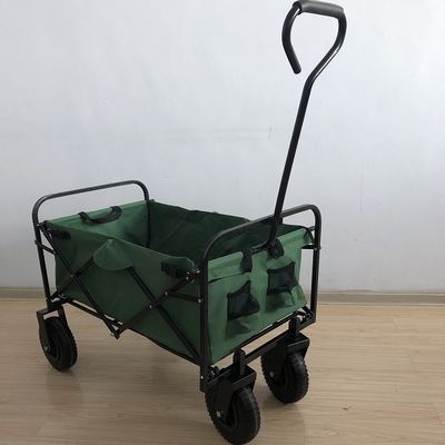 Rekreacyjny składany wagon plażowy Zielony wagon użytkowy z kołem pneumatycznym 80 kg