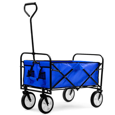 Przenośny niebieski składany wagon turystyczny Heavy Duty składany wagon na cztery koła