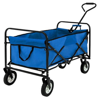 Przenośny niebieski składany wagon turystyczny Heavy Duty składany wagon na cztery koła