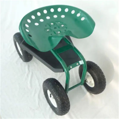 Stalowy wózek ogrodowy Rolling Work Seat Steerable Rolling Work Seat Metal Scooter Cart