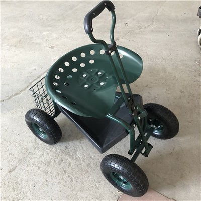 Regulowany uchwyt Garden Rolling Work Seat Stalowy wózek ogrodowy z obrotowym siedziskiem