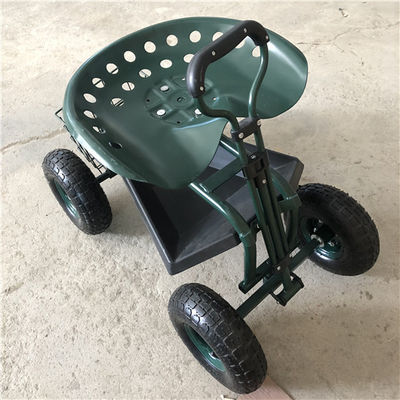 Regulowany uchwyt Garden Rolling Work Seat Stalowy wózek ogrodowy z obrotowym siedziskiem