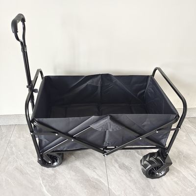 Outdoor Camping Składany wózek Wagon Cztery szerokie koła Stalowa konstrukcja nadwozia