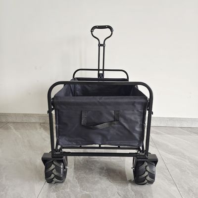 Outdoor Camping Składany wózek Wagon Cztery szerokie koła Stalowa konstrukcja nadwozia