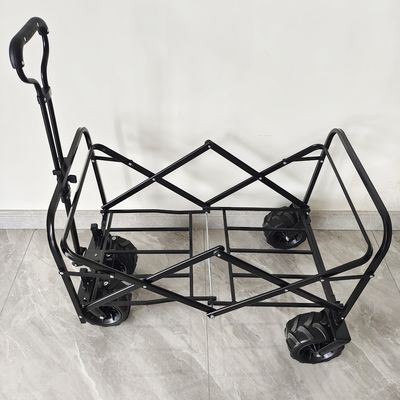 Outdoor Camping Składany wózek Wagon Cztery szerokie koła Stalowa konstrukcja nadwozia