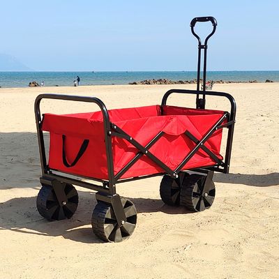 Szerokie koła Praktyczny składany wózek plażowy Spawanie Przemysłowy składany wagon