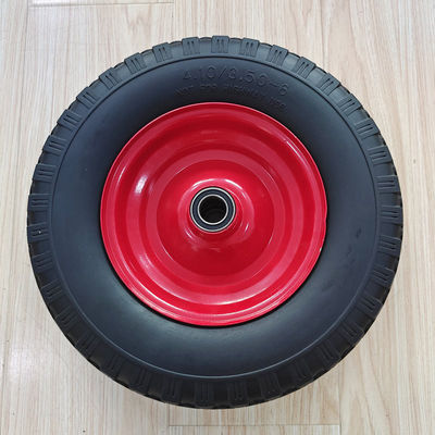 3.50-6 Opona Red Steel Rim Sack Barrow Gumowe pneumatyczne koła do wózka 10 cali