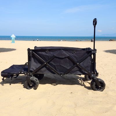 Wagon składany z szerokim kołem Zaakceptuj niestandardowy składany wózek plażowy w czterech kierunkach