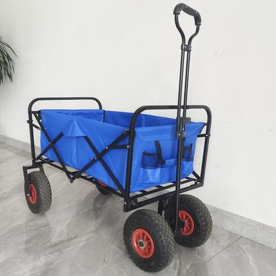 Rama ze stali nierdzewnej Składany składany wagon Pneumatyczne koła do opon Przenośny wózek ogrodowy