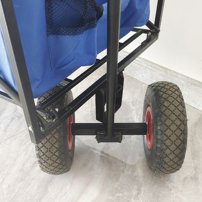 Rama ze stali nierdzewnej Składany składany wagon Pneumatyczne koła do opon Przenośny wózek ogrodowy